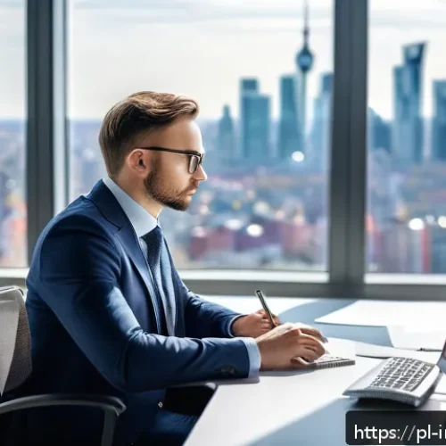 Home 17 감정적 투자 문제 해결을 위한 전문가의 조언 - A professional investor sitting calmly at a modern desk in a bright Warsaw office, thoughtfully anal...