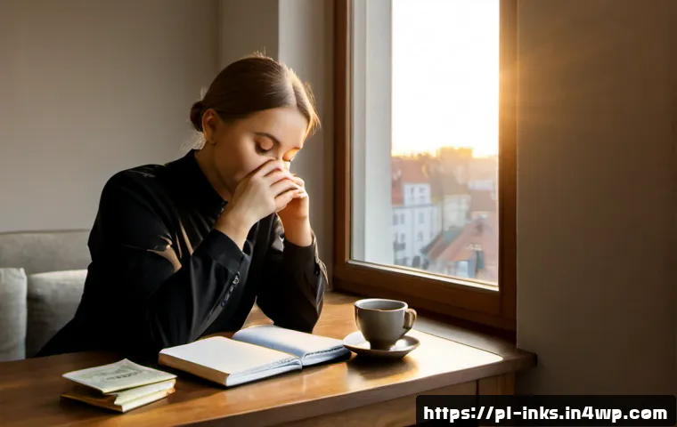 주식 투자에서의 감정 관리 기법 - Photorealistic scene of a Polish investor in a calm Warsaw apartment at dawn, seated beside a window...